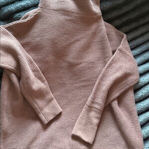 Large Ribbed Cowl Neck Long Sleeve